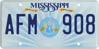MS license plate AFM908