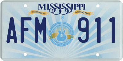 MS license plate AFM911