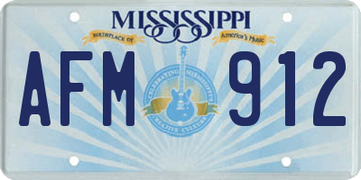 MS license plate AFM912