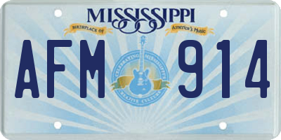 MS license plate AFM914