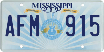 MS license plate AFM915