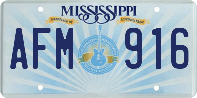 MS license plate AFM916