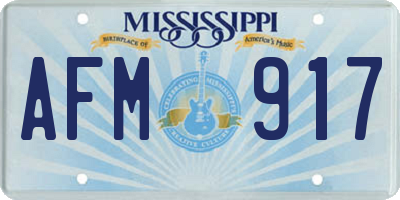 MS license plate AFM917