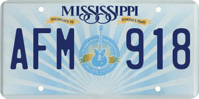 MS license plate AFM918