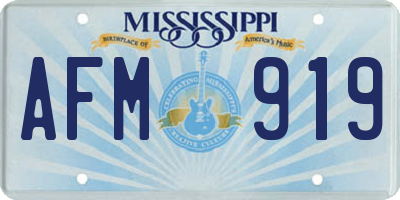 MS license plate AFM919