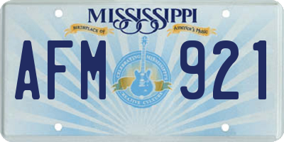 MS license plate AFM921