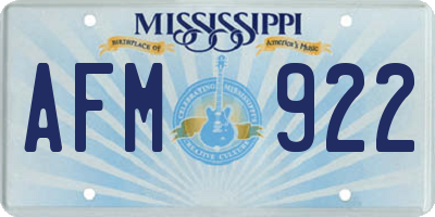 MS license plate AFM922
