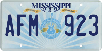 MS license plate AFM923