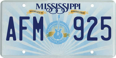 MS license plate AFM925