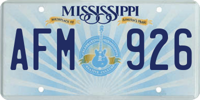 MS license plate AFM926