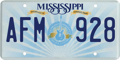 MS license plate AFM928