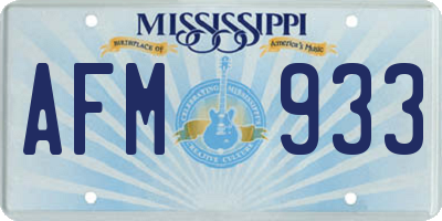MS license plate AFM933