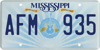 MS license plate AFM935