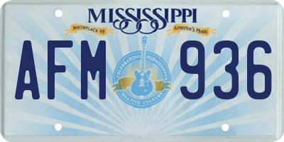 MS license plate AFM936
