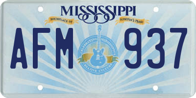 MS license plate AFM937