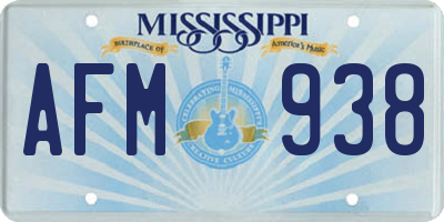 MS license plate AFM938