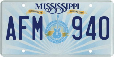 MS license plate AFM940