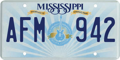 MS license plate AFM942