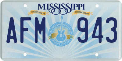 MS license plate AFM943