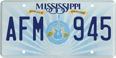 MS license plate AFM945