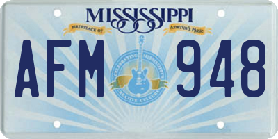 MS license plate AFM948