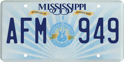 MS license plate AFM949