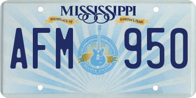 MS license plate AFM950