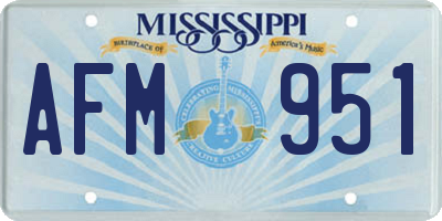MS license plate AFM951
