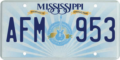 MS license plate AFM953
