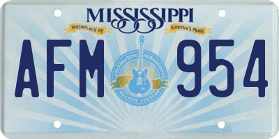 MS license plate AFM954