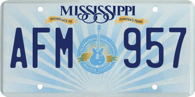 MS license plate AFM957