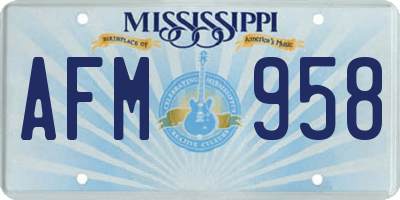 MS license plate AFM958