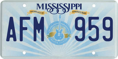 MS license plate AFM959