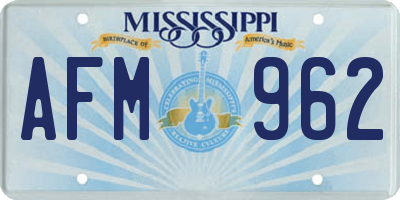 MS license plate AFM962