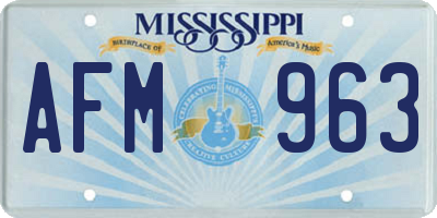 MS license plate AFM963