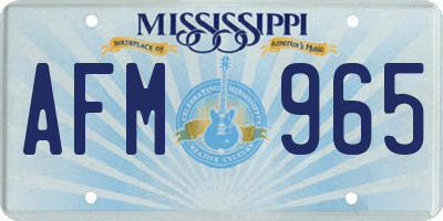 MS license plate AFM965