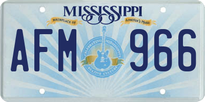 MS license plate AFM966