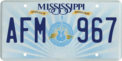 MS license plate AFM967