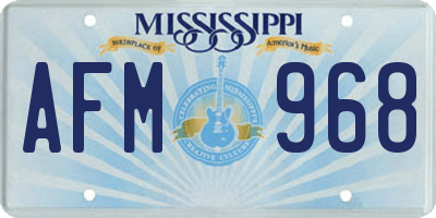 MS license plate AFM968