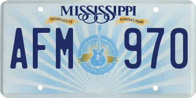 MS license plate AFM970