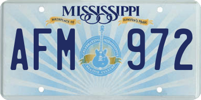 MS license plate AFM972
