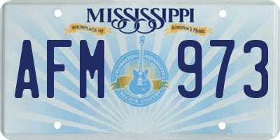 MS license plate AFM973