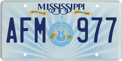 MS license plate AFM977