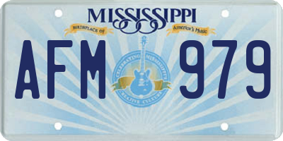 MS license plate AFM979