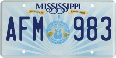 MS license plate AFM983