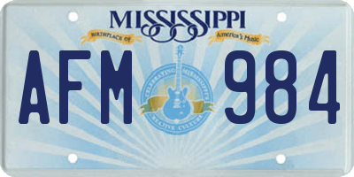 MS license plate AFM984