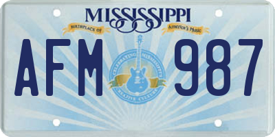 MS license plate AFM987