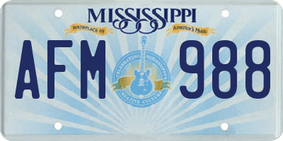 MS license plate AFM988