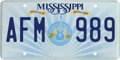 MS license plate AFM989