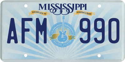 MS license plate AFM990